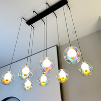 Lampe à Suspension en Boule de Verre Clair Gris Fumée pour Salle à Manger Moderne Restaurant Lampe Suspendue Décorative en Verre Moderne
