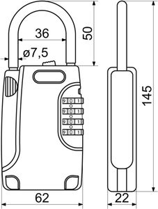 Boîte de sécurité YH2130 avec manille, <span class=keywords><strong>cadenas</strong></span> <span class=keywords><strong>à</strong></span> accrocher, coffre-fort <span class=keywords><strong>à</strong></span> <span class=keywords><strong>clé</strong></span> avec <span class=keywords><strong>code</strong></span> numérique, rangement de clés, cartes <span class=keywords><strong>ou</strong></span> petits objets de valeur - Product Image 5