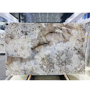 Lastra <span class=keywords><strong>di</strong></span> Marmo Bianco Argentato Lucidato, Pannello per Parete TV, Arredamento Interno Moderno e Minimalista - Product Image 1