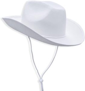 Sombreros de Vaquero Texano de Fieltro Liso con Logotipo Personalizado en Colores, Sombrero de Vaquero Occidental con Cordón Ajustable - Product Image 1