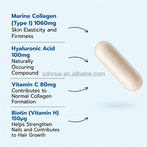 Cápsulas Blanqueadoras de Piel <span class=keywords><strong>con</strong></span> L-Glutatión y Colágeno Marino, <span class=keywords><strong>con</strong></span> Vitamina C, Queratina, Saw Palmetto y Ácido Hialurónico - Product Image 2