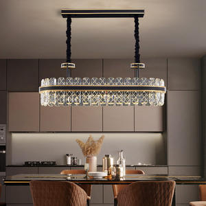 Simple moderno interior Hotel decorativo negro anillo redondo conectado cristal dimmer luz colgante - Product Image 1