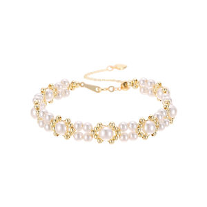 Elegante Brazalete <span class=keywords><strong>de</strong></span> Oro Sólido <span class=keywords><strong>de</strong></span> 14K para <span class=keywords><strong>Mujer</strong></span>, con Dije <span class=keywords><strong>de</strong></span> Rosa Preservada Minimalista y Lujosa, Extensor <span class=keywords><strong>de</strong></span> Corazón, Racimo <span class=keywords><strong>de</strong></span> Perlas Trenzadas, Dorado Brillante - Product Image 6