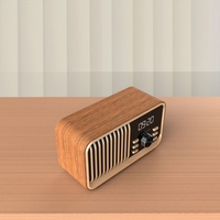 Nieuwste Retro Design 6-In-1 Draadloze Oplader Speaker Hifi Geluidskwaliteit 8W Wekker Multifunctionele Qc3.0 5V/3a 5W 10W Uitgang