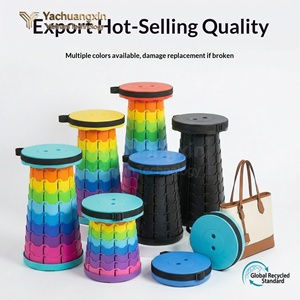Portable <b>Plastic</b> Iron Modern Adjustable Outdoor Telescopic Fishing Camping Chair Folding <b>Stool</b> - Product Image 5