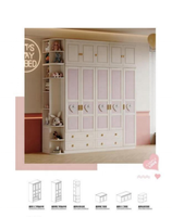 Ensemble de meubles pour enfants en bois massif de style crème, lits, bureaux, bibliothèques et armoires modernes multi-tailles pour l'école et la chambre