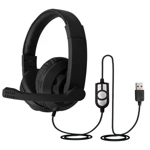 USB Headset with Microphone, Comfort-fit Office Computer Headphone, On-Ear 3.5mm Jack Call Center Headset for Cell Phone