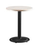 Table de bistrot classique moderne en chêne rouge avec base robuste en fonte, polyvalente pour l'intérieur et l'extérieur, idéale pour la salle à manger, les hôtels, les chambres, les cafés écologiques, en métal