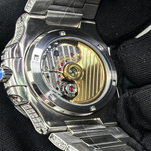 Reloj Moissanite con Incrustaciones de Diamantes, Mecánico MIYOTA 9015, Reloj Completamente Incrustado de Moissanite, Unisex, Logotipo Personalizado - Product Image 6