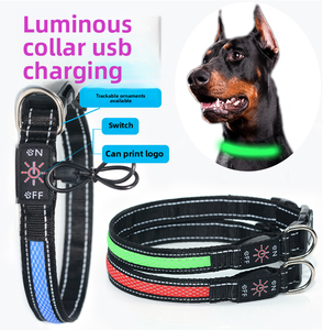 HY <span class=keywords><strong>2026</strong></span> Nuevo Collar de Perro de Nylon de Lujo con <span class=keywords><strong>LED</strong></span> Sólido, Recargable Tipo-C, Reflectante y con Correa para Caminar Nocturno - Product Image 3