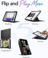 Étui pour iPad Air 11 pouces (M4/M3/M2 2026-2020) 5e/4e génération, support vertical multi-angles ultra-stable, porte-stylet, étui rabattable