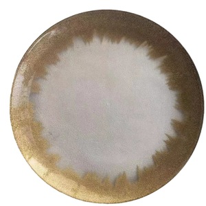 Durable <b>Clear</b> Acrylic Dinner Serving Plates Plastic Gold Rim Charger <b>Table</b> Decor Underplate Wedding Dish Hotels - Product Image 4