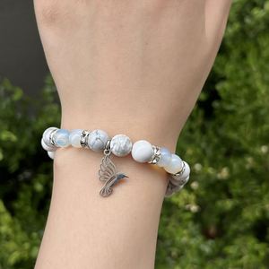 Bracelet en pierre naturelle avec perles de verre colorées pour un sommeil réparateur, design personnalisé sans couture, service de regroupement de produits pris en charge - Product Image 1