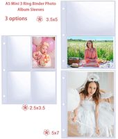 50 Pack100 Pockets5x7Photocard Sleeves pour A5 3 Mini Ring Binder Ultra Clear Photo Sleeves, Double Face 1 Pocket Photo Pages,