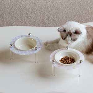 Tazón de Cerámica de Alta Calidad <span class=keywords><strong>para</strong></span> Mascotas, Tazón <span class=keywords><strong>para</strong></span> Comida y Agua <span class=keywords><strong>para</strong></span> Gatos y Perros con Soporte Acrílico, Mesa de Comedor, Suministros <span class=keywords><strong>para</strong></span> Alimentación de Mascotas - Product Image 1