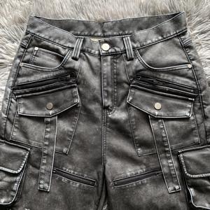 DENIMGUYS <span class=keywords><strong>Pantaloni</strong></span> in <span class=keywords><strong>Ecopelle</strong></span> Personalizzati da Uomo Stile Vintage <span class=keywords><strong>con</strong></span> Tasche Multiple - Product Image 3