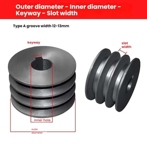 3-Rillen A-Typ Riemenscheibe aus Gusseisen, Dreieckige Riemenscheibe für Getriebemotoren, Spezielle Massive Flachriemenscheibe - Product Image 6