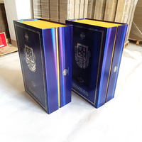 Caja de Vino Magnética Holográfica con Efecto Láser Personalizada Directo de Fábrica para Brandy, Champán y Whisky con Línea de Tela Satinada