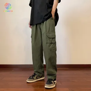 Lanwo açık Hip Hop erkek rahat pantolon ve pantolon Streetwear özel Logo Harem Vintage Baggy erkek paraşüt kargo pantolon