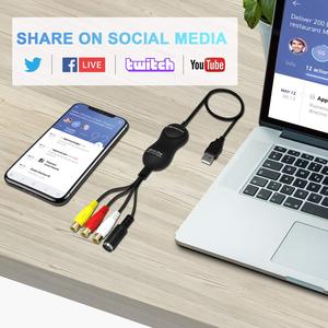 Tarjeta de Captura de <span class=keywords><strong>Video</strong></span> con un Solo Toque, Convierte Videos Caseros VHS VCR a DVD, Dispositivo Convertidor Digital, Capturador de <span class=keywords><strong>Video</strong></span> para Windows 10 y Mac OS - Product Image 4