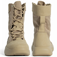 Bottes d'entraînement légères avec fermeture éclair et lacets, doublure en maille respirante, antidérapantes, mi-mollet, pour le travail