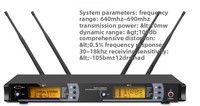 Microphone sans fil FM professionnel Gertsound SKM9000 à condensateur, entièrement métallique, véritable diversité, 4 antennes, système UHF, réduction du bruit