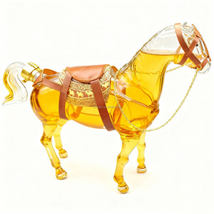 Decantador de Vidrio Transparente con Forma de Animal, Botella de Vidrio Única para Whisky, Bourbon, <span class=keywords><strong>Vodka</strong></span>, Ron, Tequila, 1000 ml, Venta al por Mayor - Product Image 1