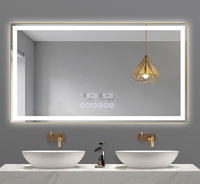 Miroir de salle de bain intelligent LED de haute qualité en gros forme de rectangle avec haut-parleur Bluetooth à écran tactile miroirs de bain éclairés