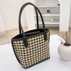 <span class=keywords><strong>2022</strong></span> tendances de la mode chine gros pied de poule toile <span class=keywords><strong>sac</strong></span> à main pour femmes <span class=keywords><strong>sac</strong></span> à main de haute qualité fourre-tout sacs à main pour les femmes - Product Image 1