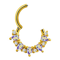 Perhiasan Tubuh Cincin Hidung Anak Berkualitas Tinggi Grosir Model Klasik Fashionable Bahan Stainless Steel 316L Zirkon Warna Emas/Perak untuk Pesta