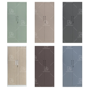 Armoire <span class=keywords><strong>de</strong></span> bureau en acier avec 2 portes battantes, armoire <span class=keywords><strong>de</strong></span> <span class=keywords><strong>rangement</strong></span> en métal verrouillable, cuisine, extérieur, maison, école, fichier, <span class=keywords><strong>garage</strong></span>, classeur - Product Image 6