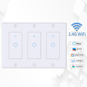 LEDEAST Interruptor de luz <span class=keywords><strong>WiFi</strong></span> inteligente de 3 bandas funciona con Alexa Google Home y admite control de voz manos libres sin Hub - Product Image 1