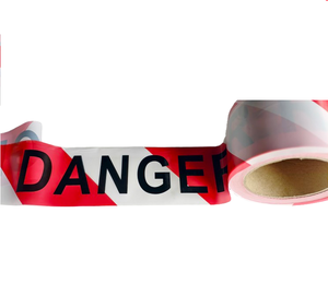 <b>White</b> Red Danger Non-Adhesive Safety <b>Tape</b> with Bold Black Print Danger for Hazardous Areas - Product Image 3