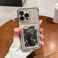 Étui de téléphone transparent avec porte-cartes pour iPhone 17 Pro Max 11 12 13 14 15 16 Pro Max Air 7 8 Plus XR XS SE 2020 SE 2022