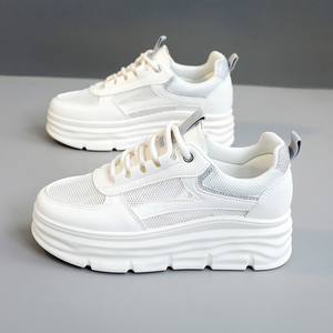   Zapatillas deportivas de mujer transpirables de malla para verano/primavera/otoño, talla grande, con cordones, Evergreen, con aumento de altura, China - Product Image 6