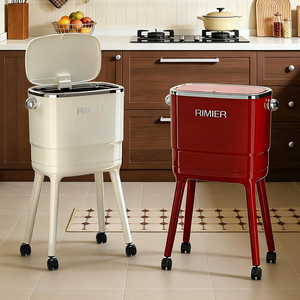 Rimier Tall Trash Can 9860 Rectangular With <b>Lid</b> Indoor Kitchen Waste <b>Bin</b> Portable Large Capacity - Product Image 1