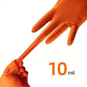 10 Mil Heavy Duty Automobile Industrial Orange Schwarz Micro-Touch Handgriff Mechaniker Nitril Sicherheits handschuhe für die Arbeit - Product Image 5