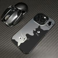 Coque de téléphone élégante pour iPhone 7 8 Se 2020 Xs Xr 12 13 11 14 15 16 Pro Max coque de téléphone de créateur de thème de chat de dessin animé mignon