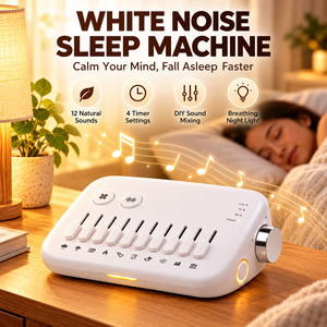 Machine à bruit blanc portable pour le sommeil, apaisant sonore rechargeable par USB avec veilleuse pour chambre et voyage - Product Image 1