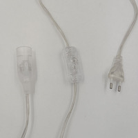 Câble gainé de fil transparent avec prise EU, interrupteur 303 et culot de lampe nu E14