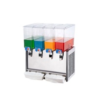 Presse-agrumes unique de 16 litres en acier inoxydable pour restaurant de Dubaï Distributeur de jus froid à deux cylindres avec 3 réservoirs Distributeur de boissons avec glace
