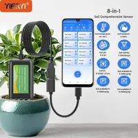 THE01888S Testeur de sol 8-en-1 USB pH EC Humidité NPK Salinité pour l'agriculture et le jardinage, données en temps réel via application mobile