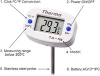 Termometer Digital LCD untuk makanan, alat pengukur suhu dapur coklat daging BBQ