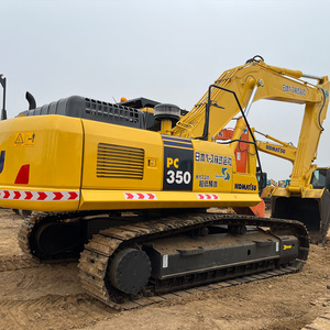 Excavatrice sur chenilles Komatsu 35 tonnes, jaune, étiquette de sécurité, équipement de construction d'occasion - Product Image 3