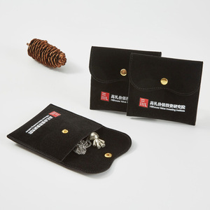 Pochette cadeau en velours imprimée avec logo personnalisé, petit sac en faux daim pour collier, bracelet, boucles d'oreilles, emballage pour bijoux - Product Image 5