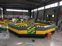 Hualong Parcours d'obstacles interactif rotatif, Défi Meltdown, Jeux sportifs de saut, Jeu gonflable Wipeout Machine en PVC pour le saut