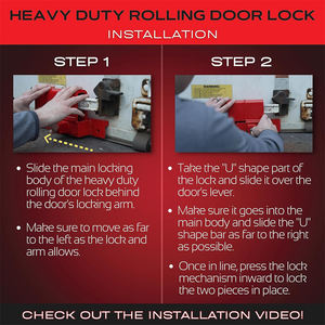 AMBITION大型ローリングドアロック最大セキュリティストレージコンテナトレーラーボックストラックロックキー付きロールアップドアセキュリティ - Product Image 5