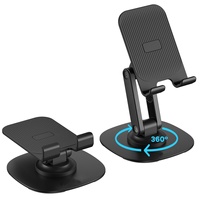 Soporte Multiángulo para Teléfono Celular con Base Metálica Giratoria de 360 Grados, Soporte Plegable para Teléfono Móvil y Tablet