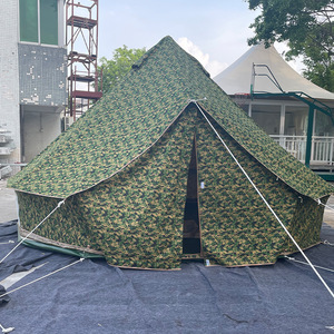 Tente pyramidale camouflage en toile imperméable quatre saisons, grande capacité, une chambre, pour camping en plein air - Product Image 2