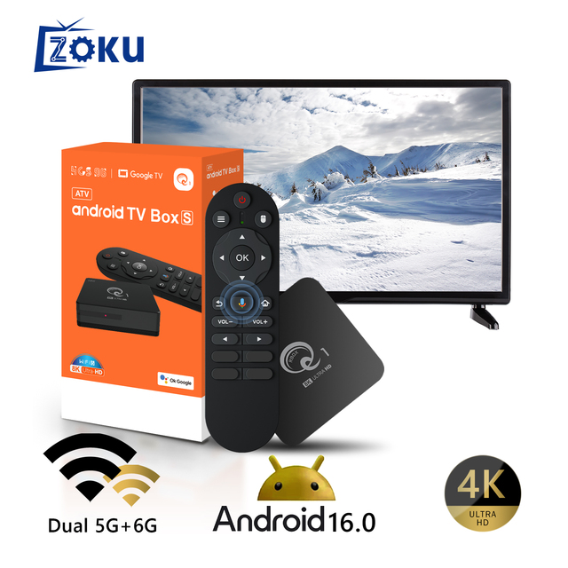 2025 HCS96-Q1 OTT Smart Set-Top Box Android 16 Allwinner H313 Quad Core 2GB 16GB 8K WiFi Voice Remote Control 1-Year Warranty